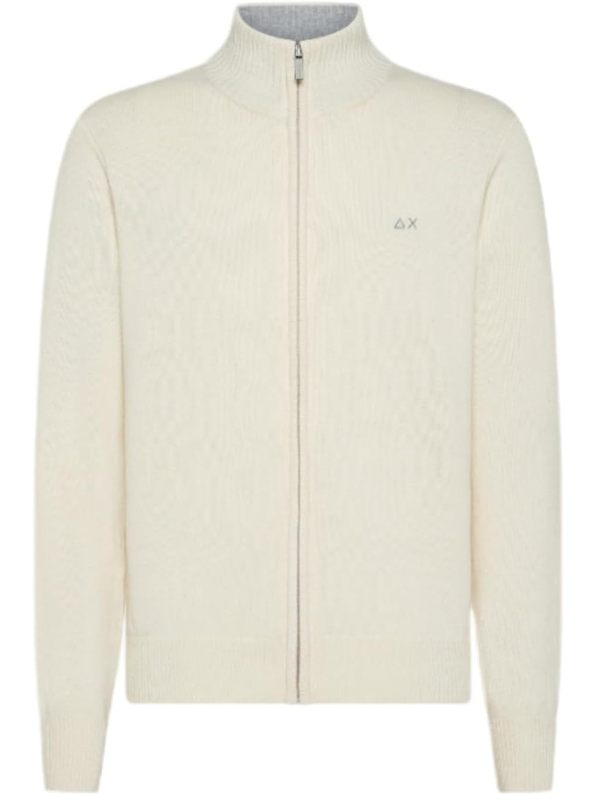 Pullover SUN 68 Uomo ZIP SOLID WARM Bianco