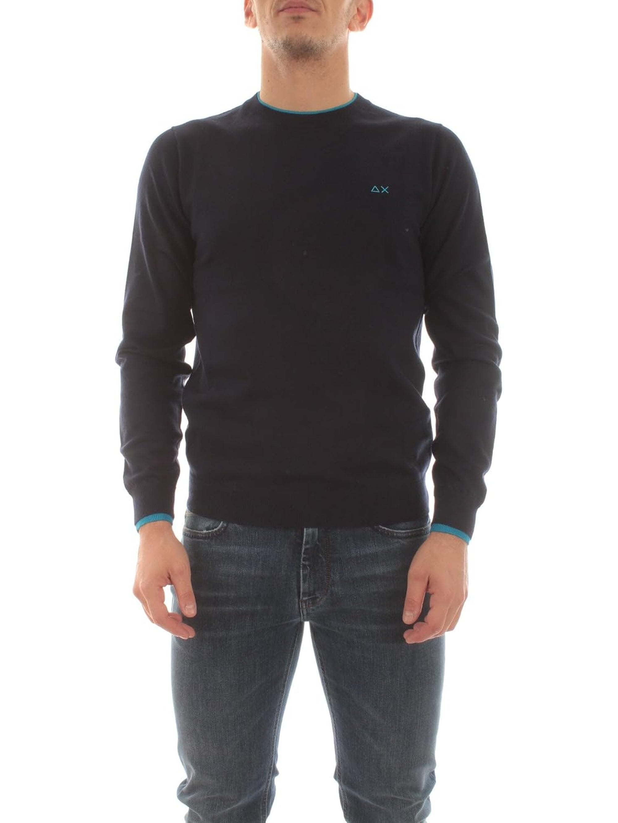 Pullover SUN 68 Uomo DOUBLE RIB Blu