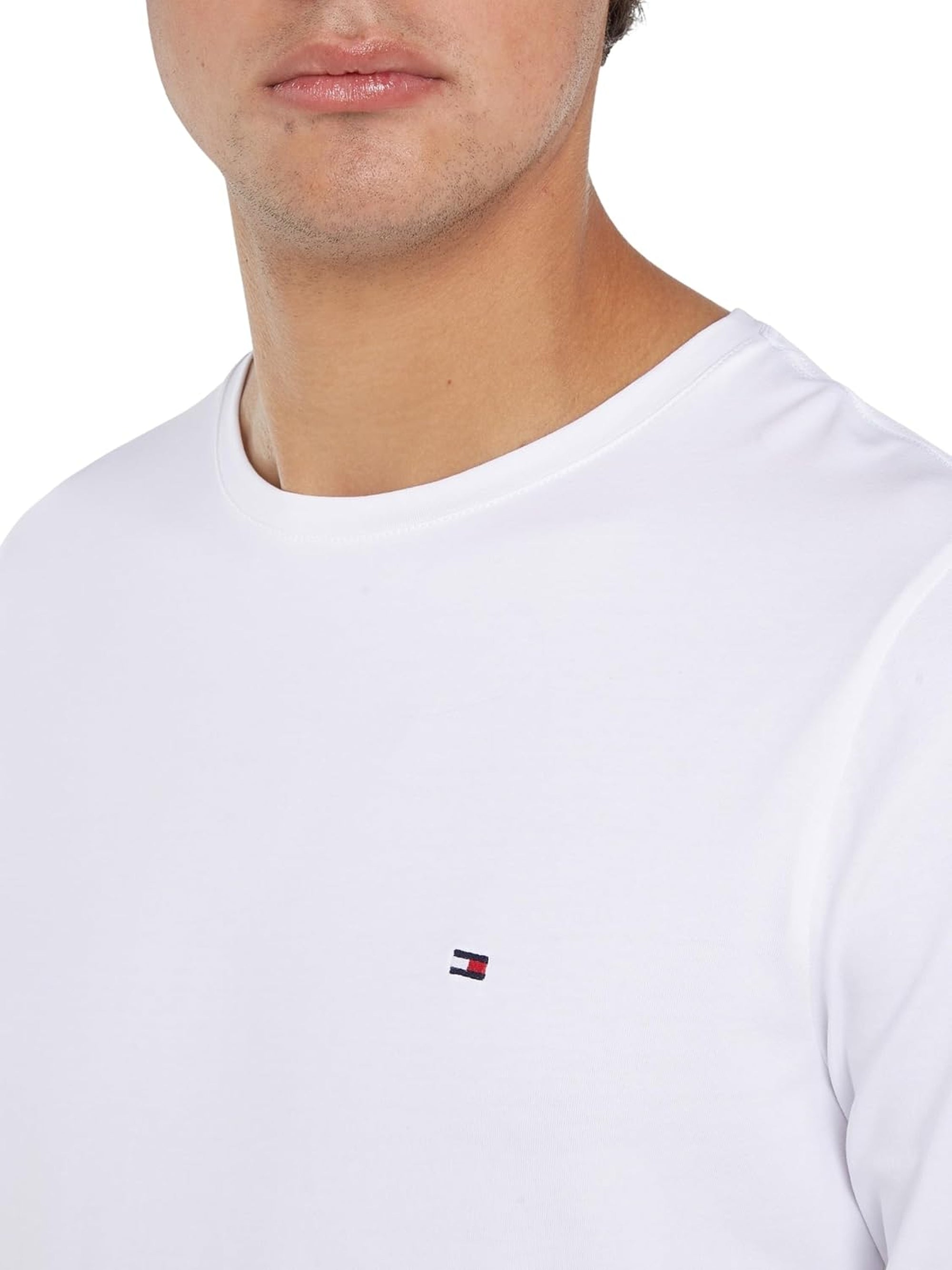 T-shirt TOMMY HILFIGER Uomo STRETCH SLIM FIT Bianco