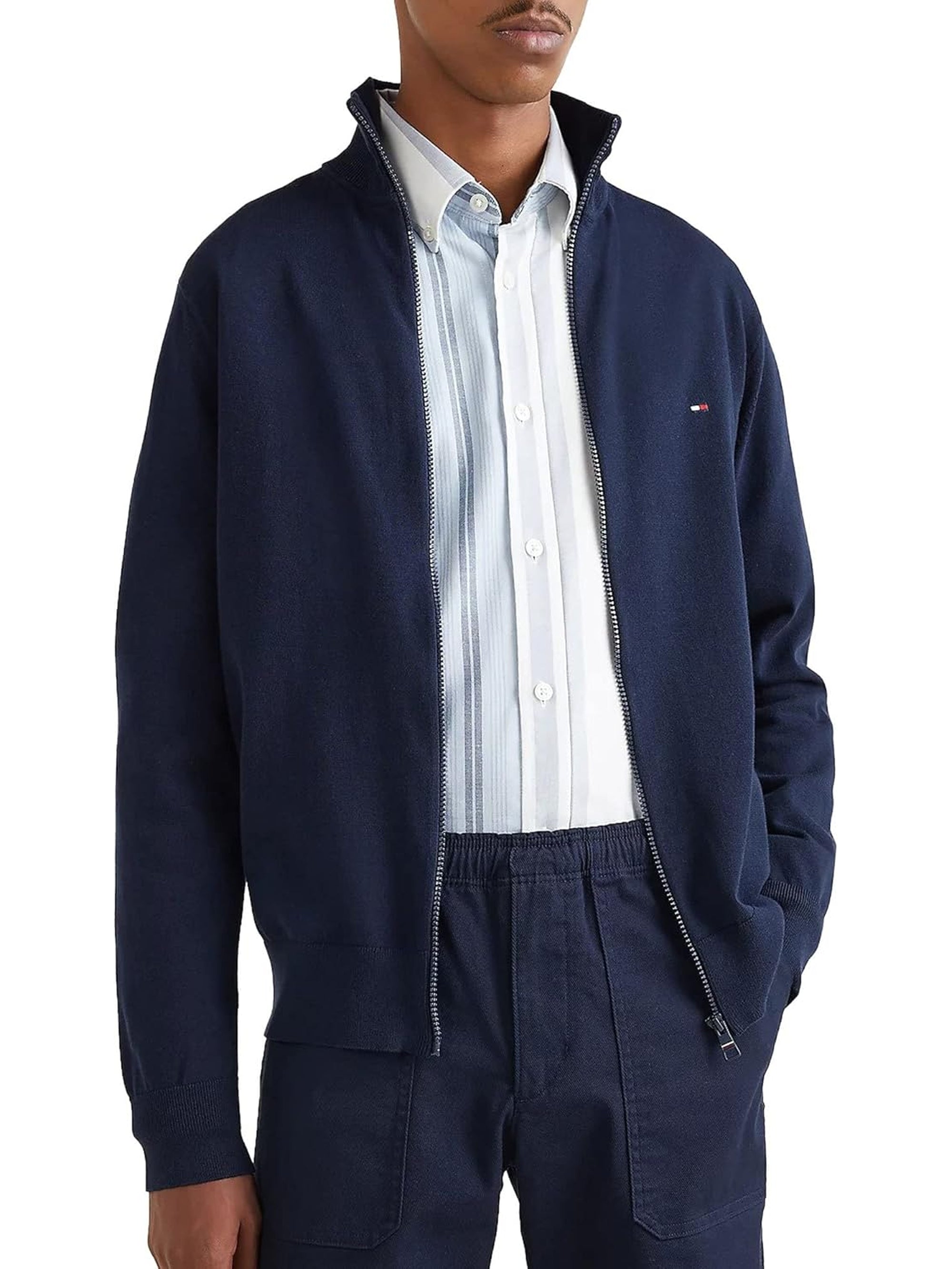 Cardigan TOMMY HILFIGER Uomo 1985 ZIP THROUGH Blu