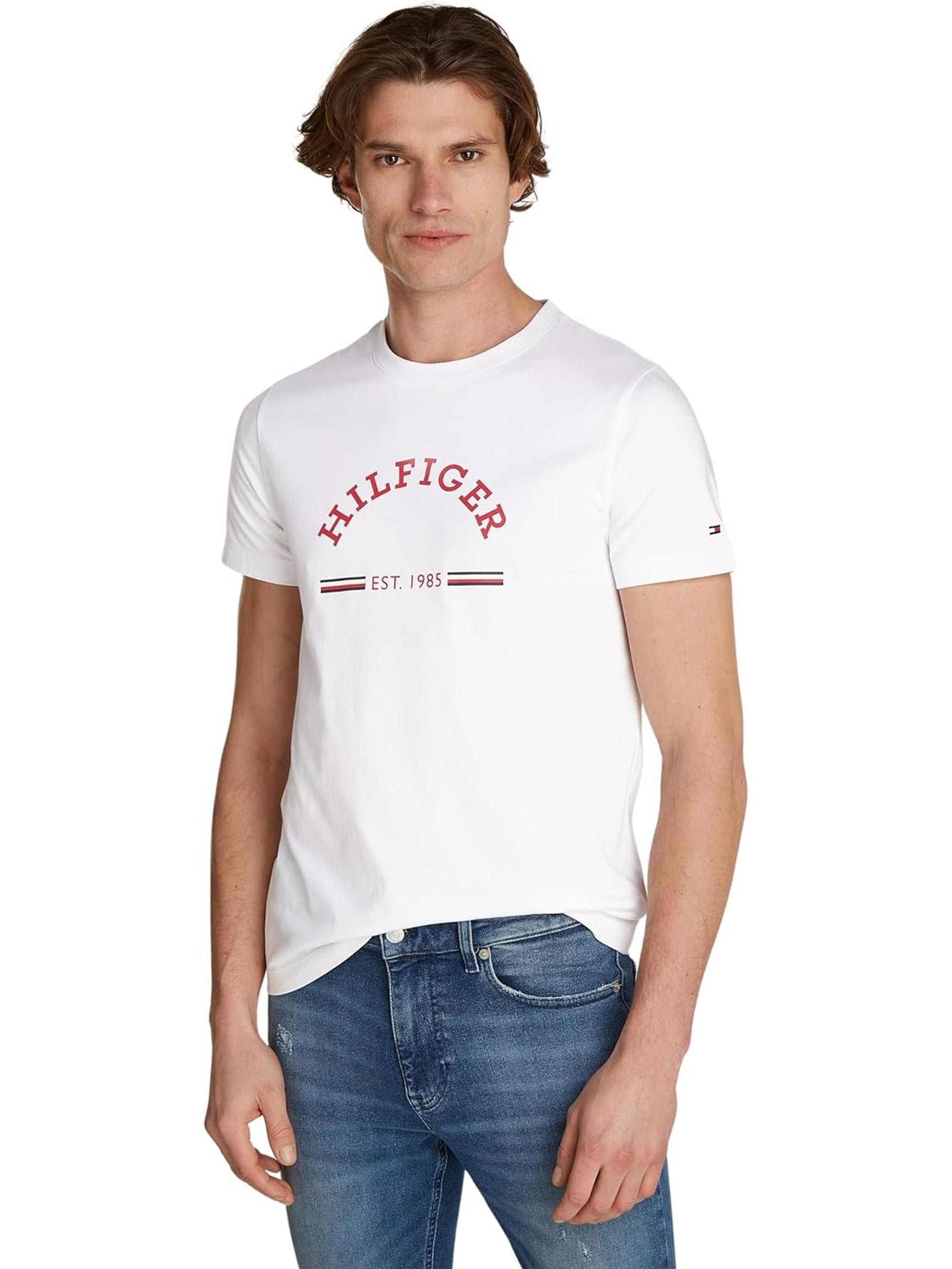 T-shirt TOMMY HILFIGER Uomo RWB ARCH Bianco