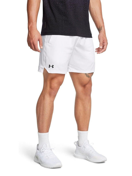 Pantaloncino Sportivo Under Armour Uomo Ua Vanish Woven 6in Shorts Bianco Under Armour  Angolo dello Sport