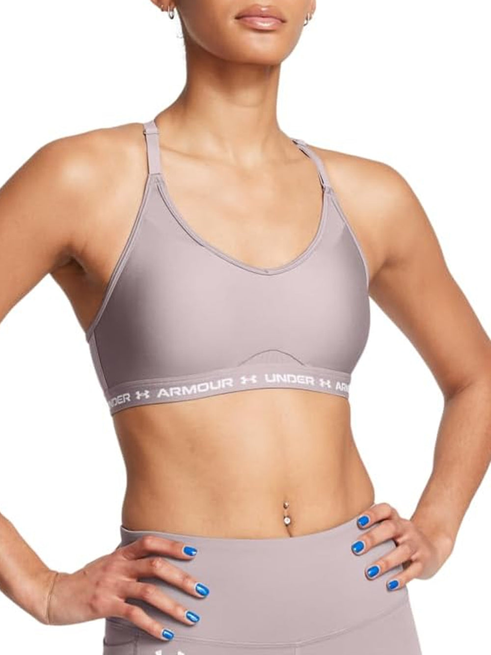 Reggiseno Under Armour Donna Ua Crossback Low Bra Lilla Under Armour  Angolo dello Sport