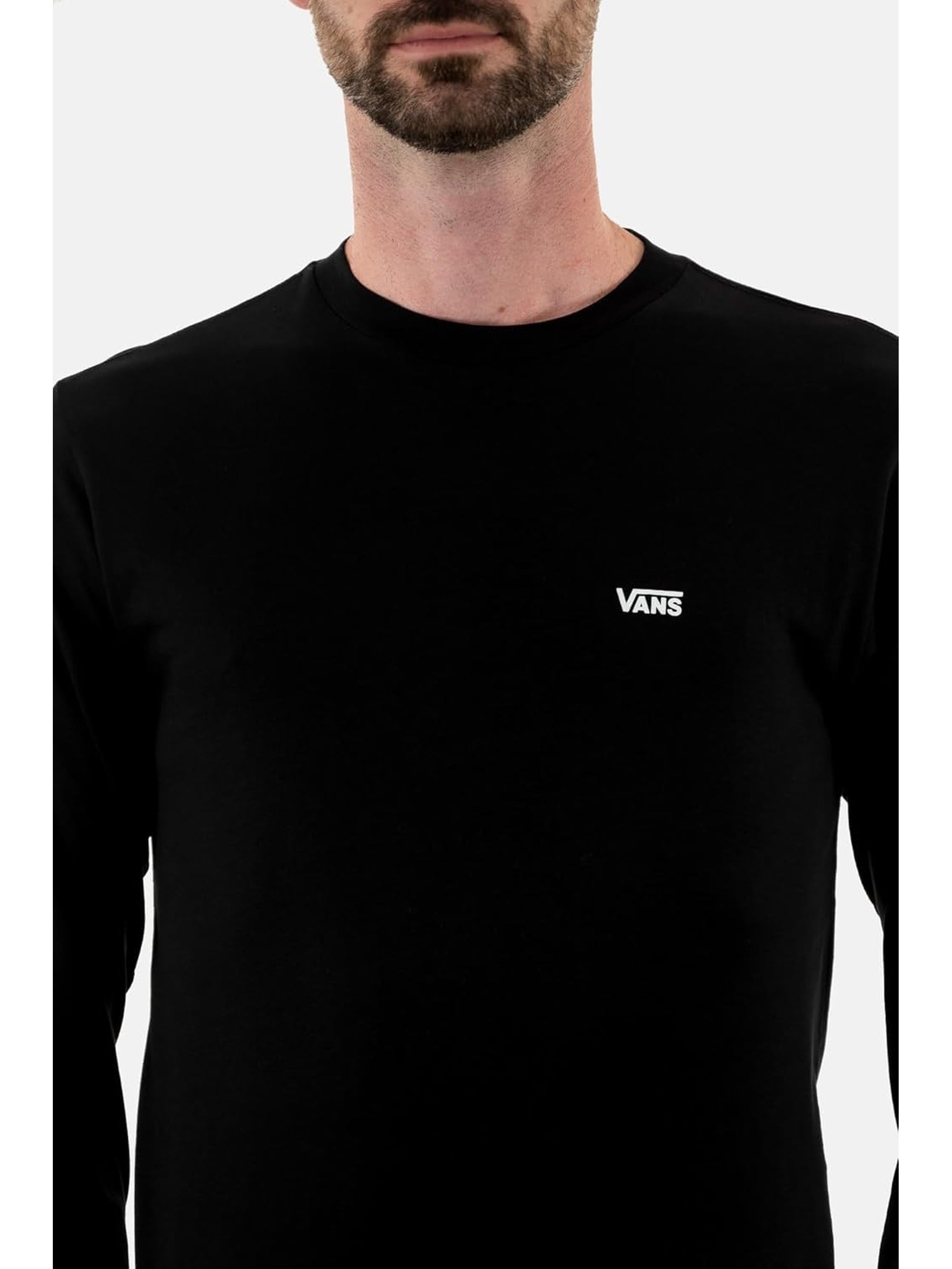 T-shirt VANS Uomo MN LEFT CHEST HIT LS Bianco e Nero