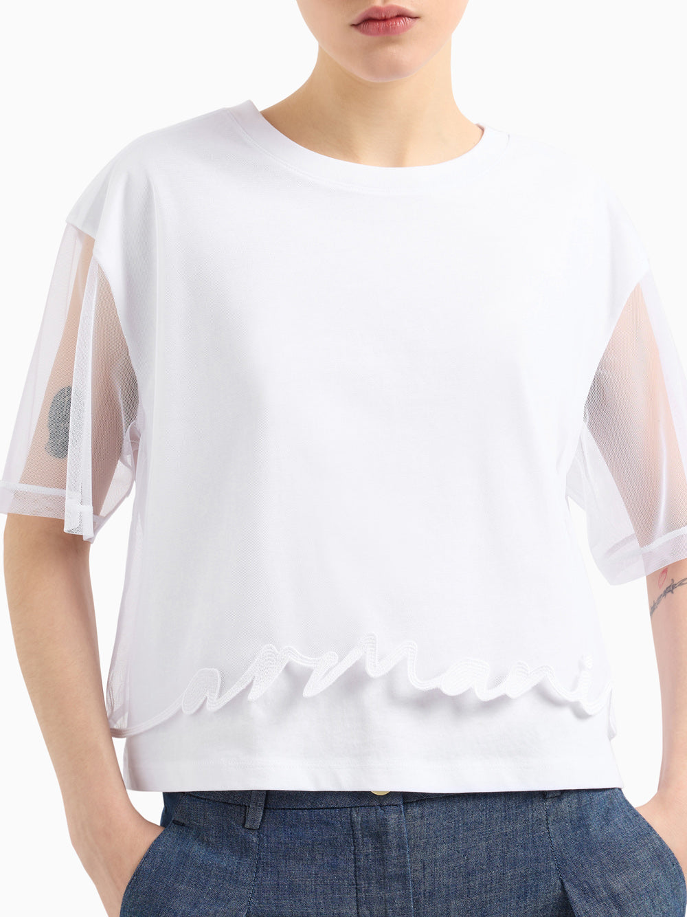 T-Shirt Armani Exchange Donna - Bianco
