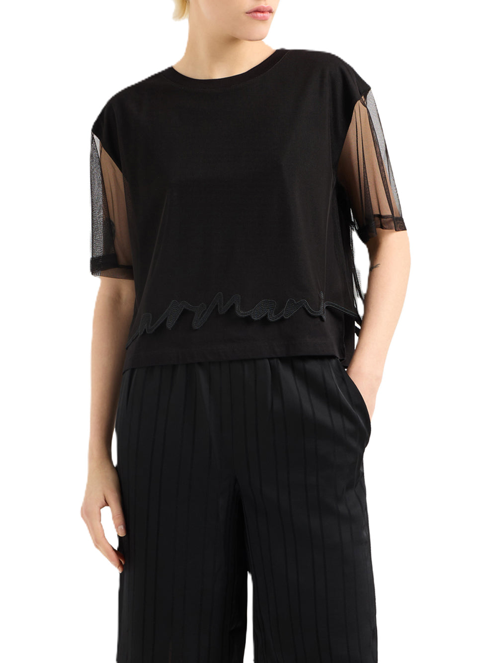 T-Shirt Armani Exchange Donna - Nero