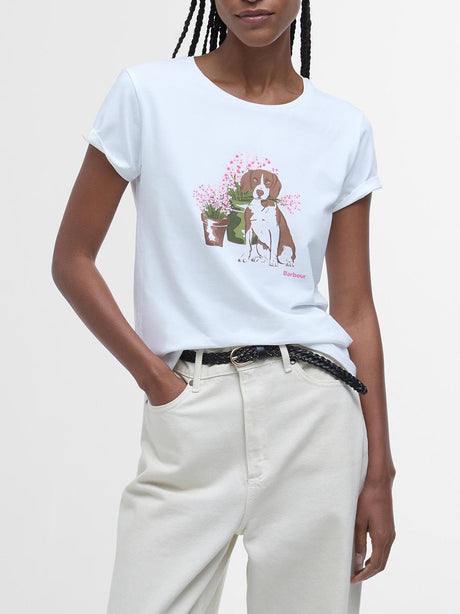 T-Shirt Bowland Barbour Donna - Bianco