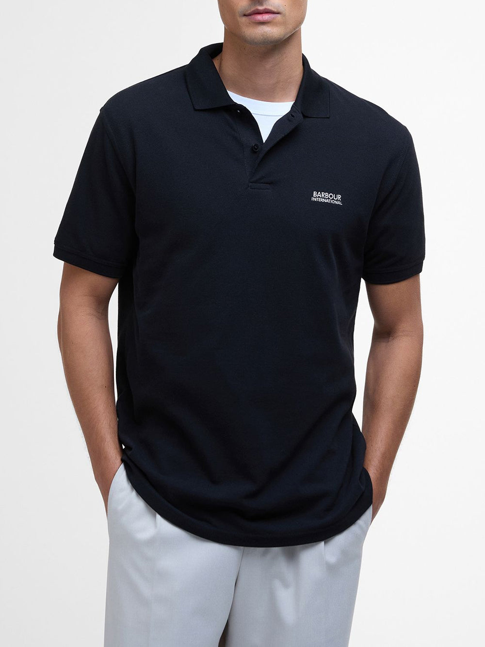Polo Lightweight Pique Barbour Mc Queen Uomo - Nero
