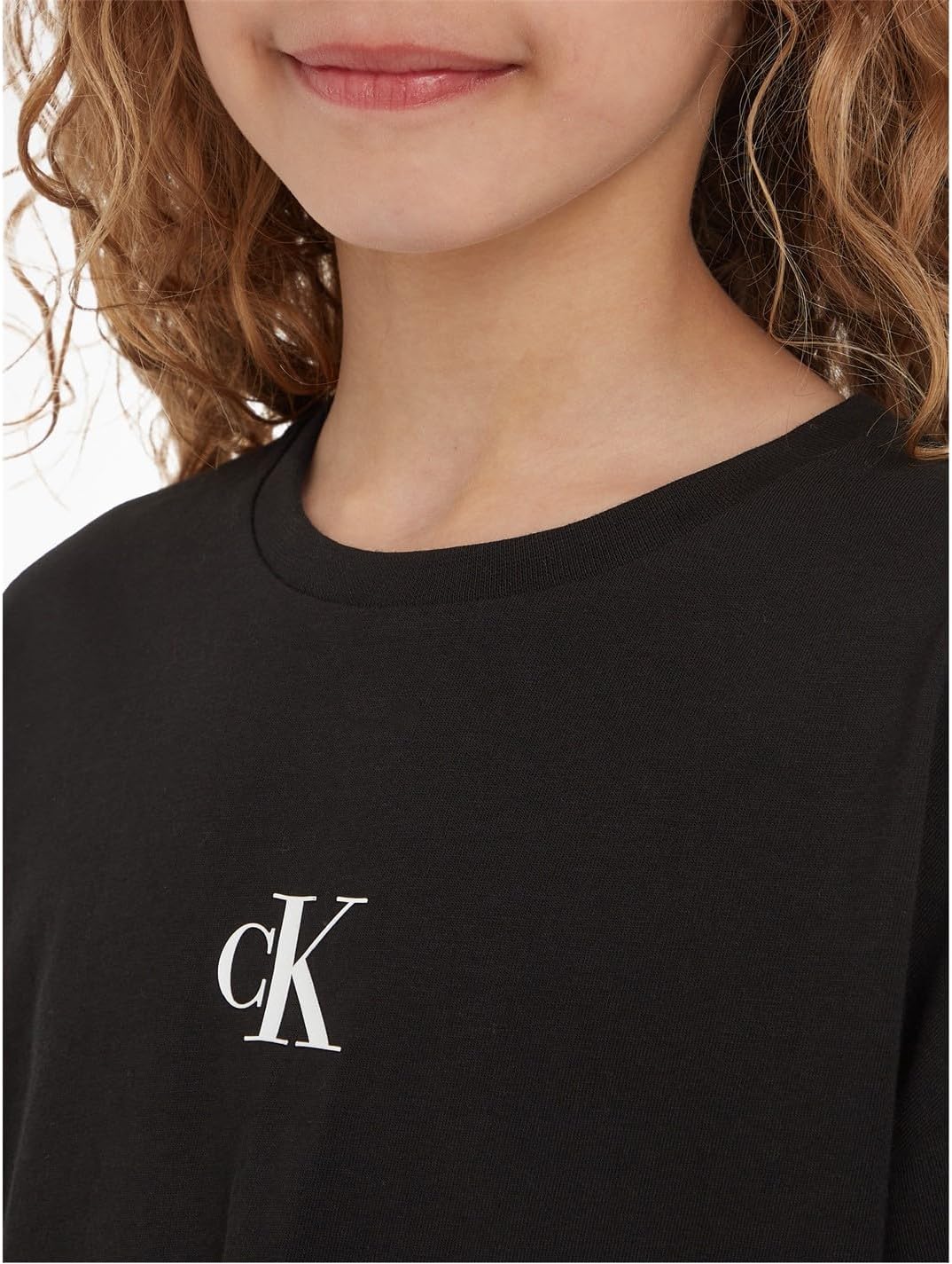 T-Shirt Ck Logo Boxy Calvin Klein Jr Bambina - Nero Calvin Klein  Angolo dello Sport