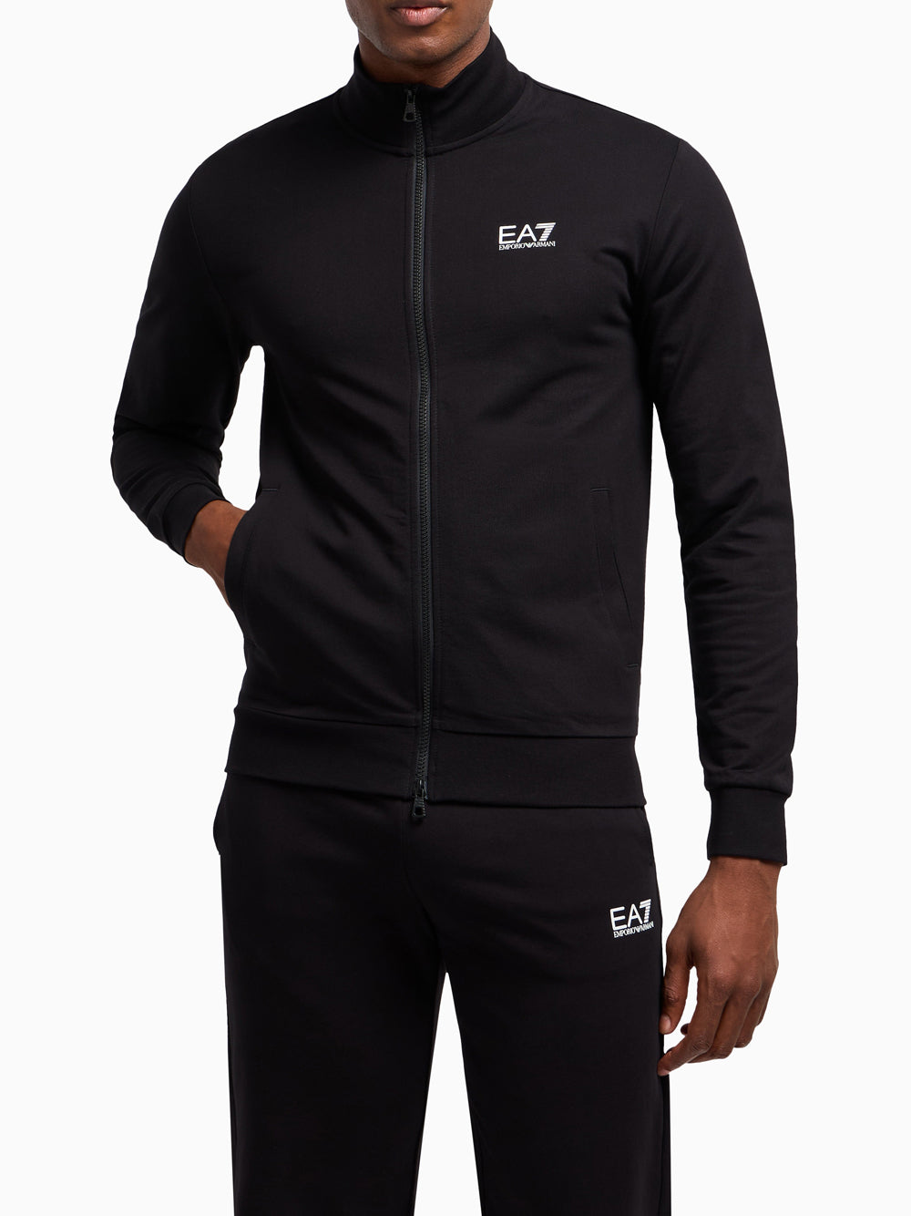 Felpa Zip Ea7 Uomo - Nero