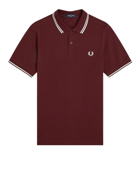 Polo Fred Perry Twin Tipped Uomo - Bordeaux