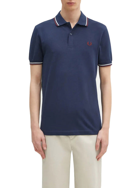 Polo Fred Perry Twin Tipped Uomo - Blu