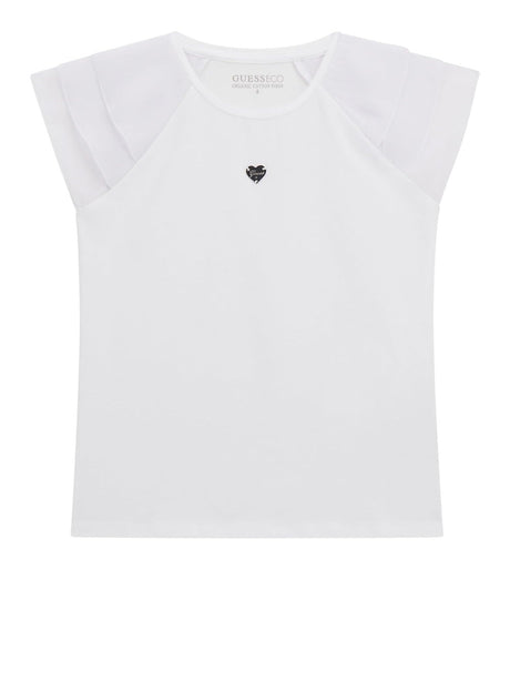T-shirt Guess jr Bambina - Bianco