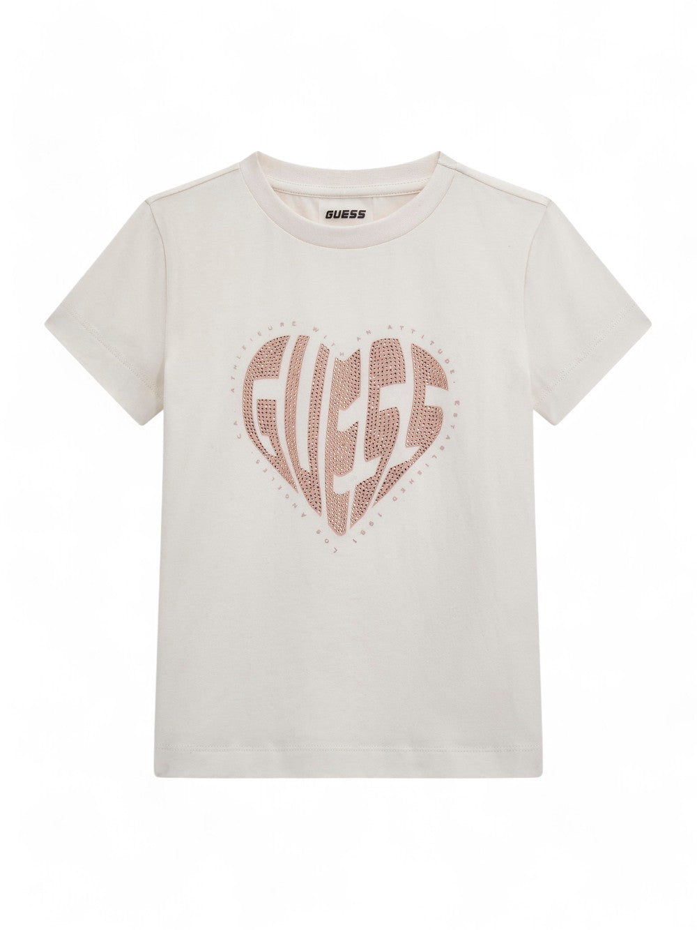 T-Shirt Minime Guess Jr Bambina - Avorio