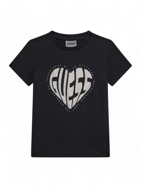 T-Shirt Minime Guess Jr Bambina - Nero