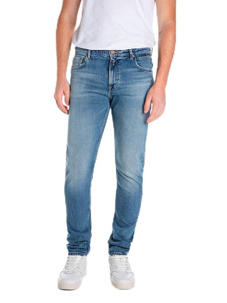 Jeans Slim Tapered Replay Uomo - Blu
