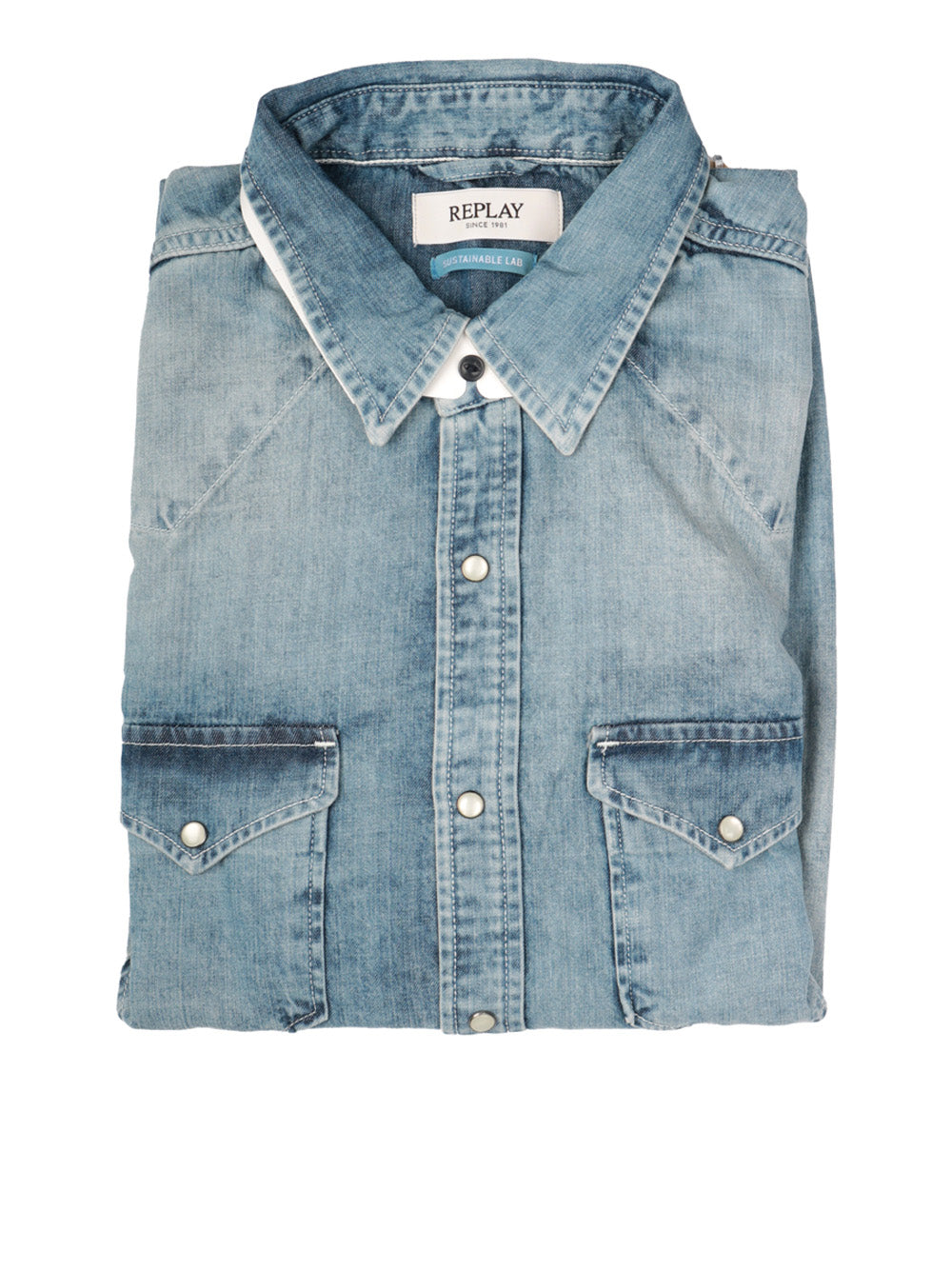 Camicia Regular Replay Uomo - Blu