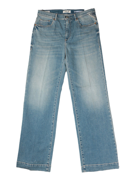 Jeans Relaxed Straight Replay Donna - Blu