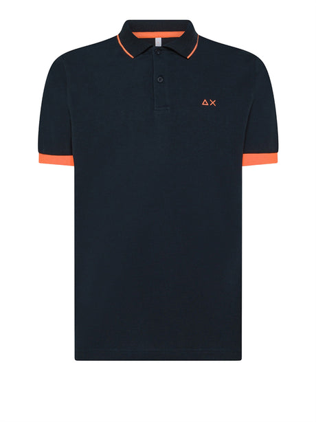 Polo Sun68 Small Stripe Fluo Uomo - Blu