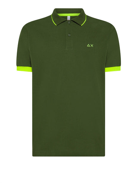 Polo Sun68 Small Stripe Fluo Uomo - Verde