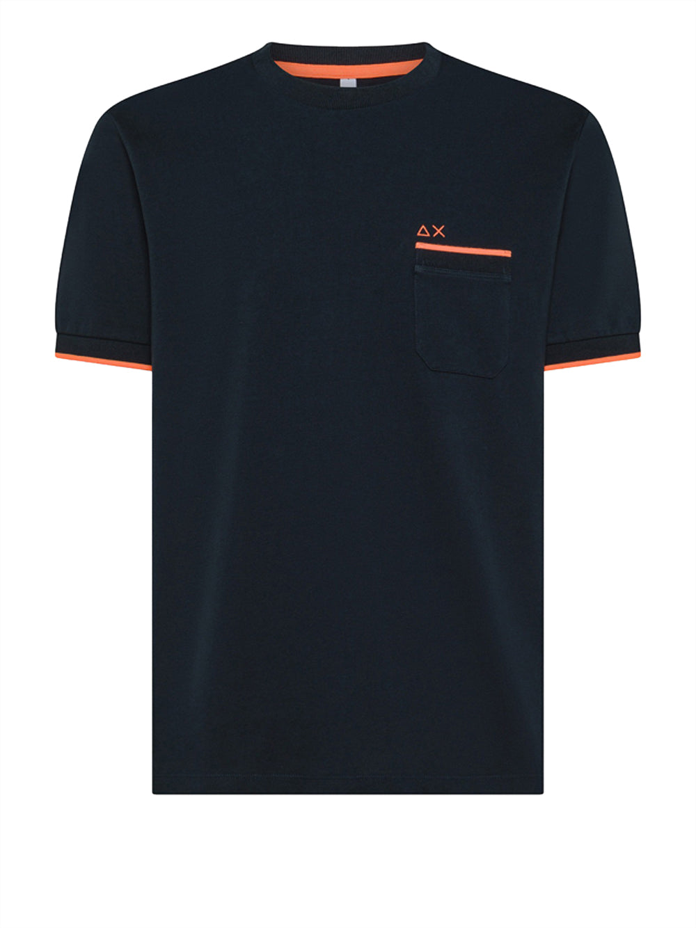T-Shirt Sun68 Piquet Small Stripe Fluo Uomo - Blu