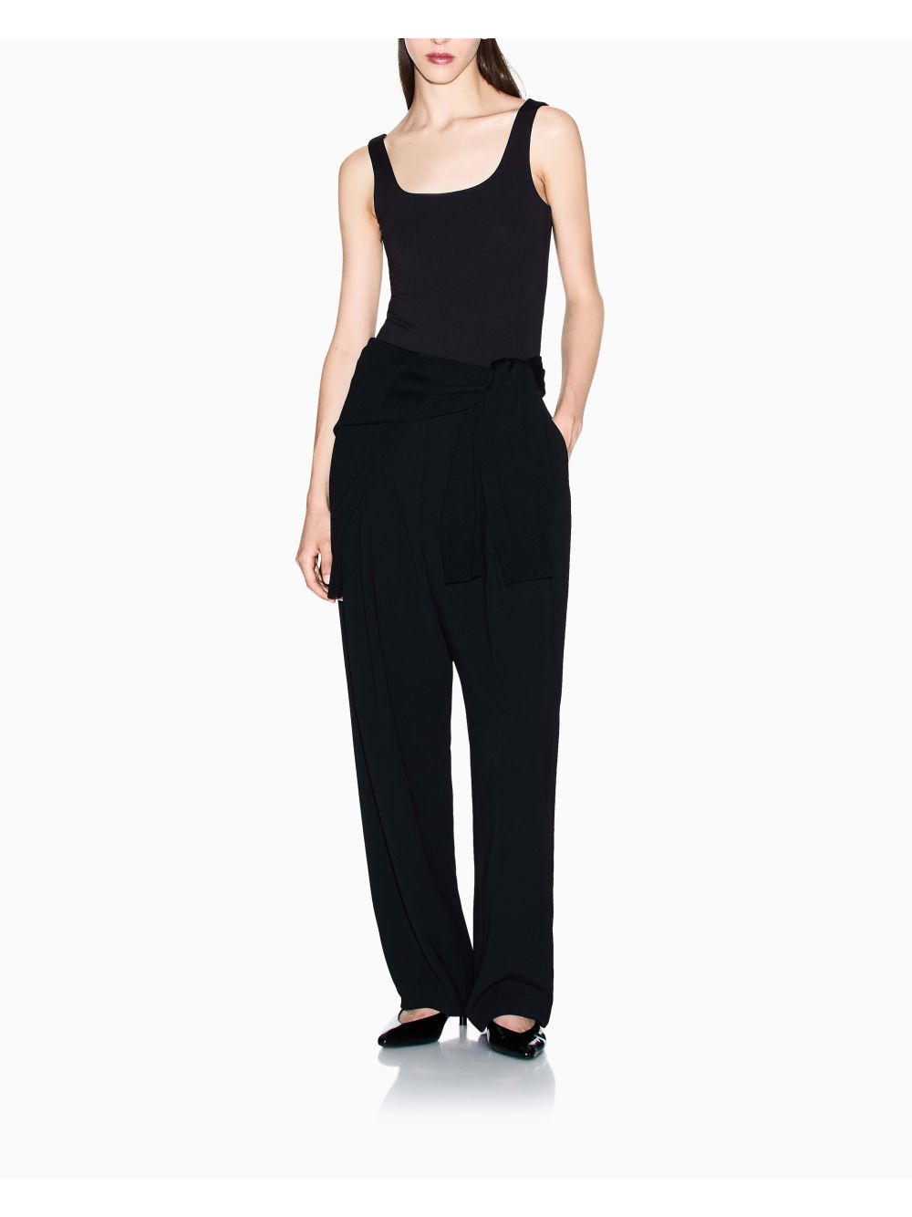 Pantalone Armani Twill pleated trousers Donna - Nero