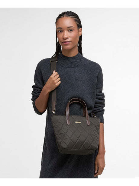 Borsa Barbour mini quilted tote Donna - Oliva