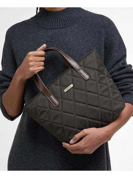 Borsa Barbour mini quilted tote Donna - Oliva