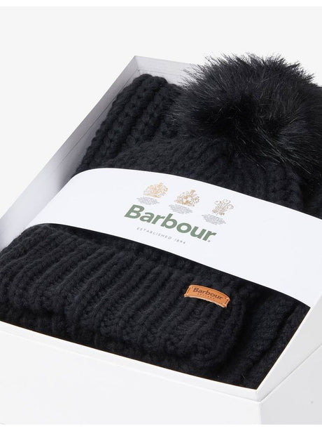 Set Barbour salturn beanie & scarf Donna - Nero