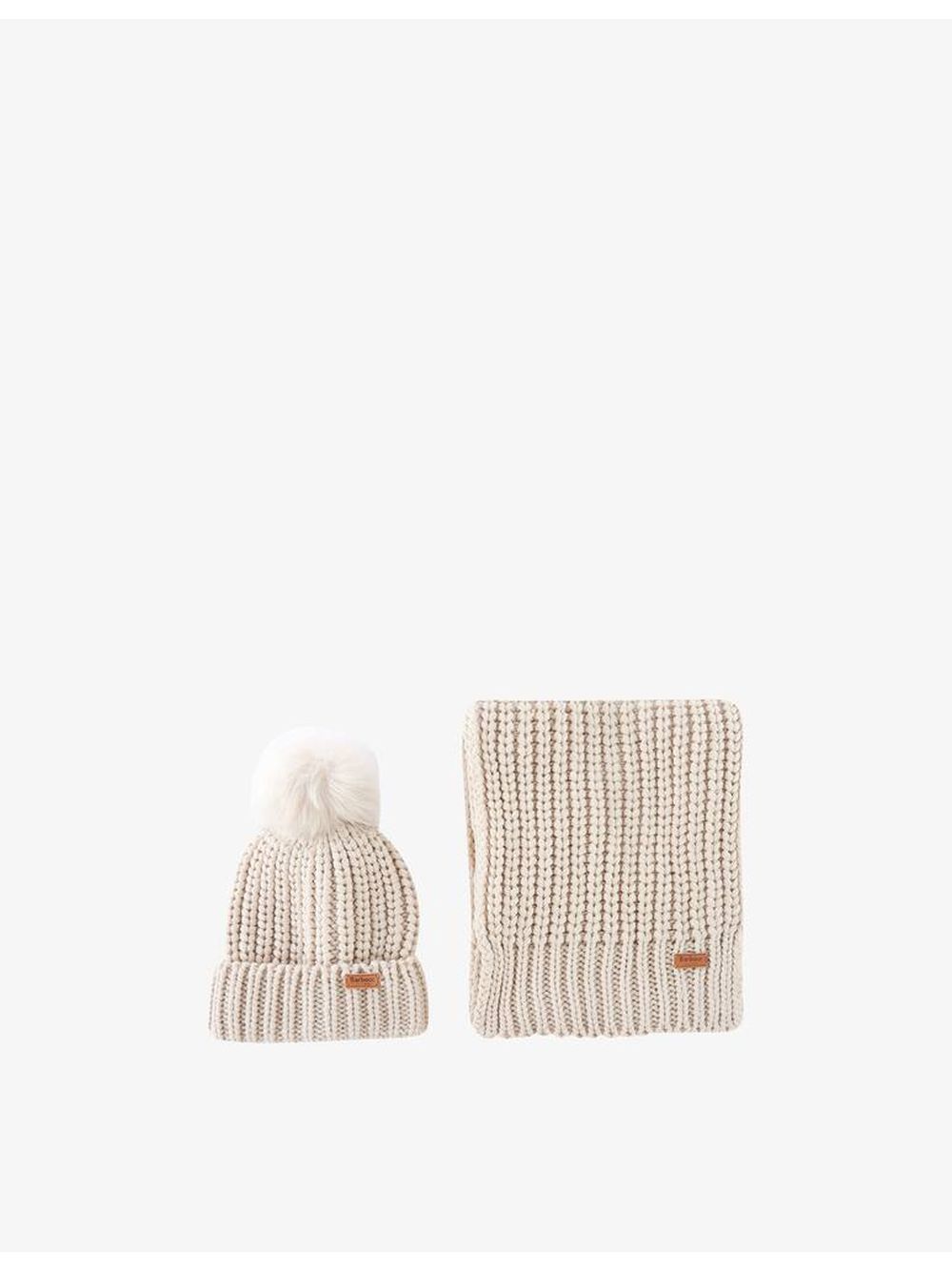 Set Barbour salturn beanie & scarf Donna - Bianco