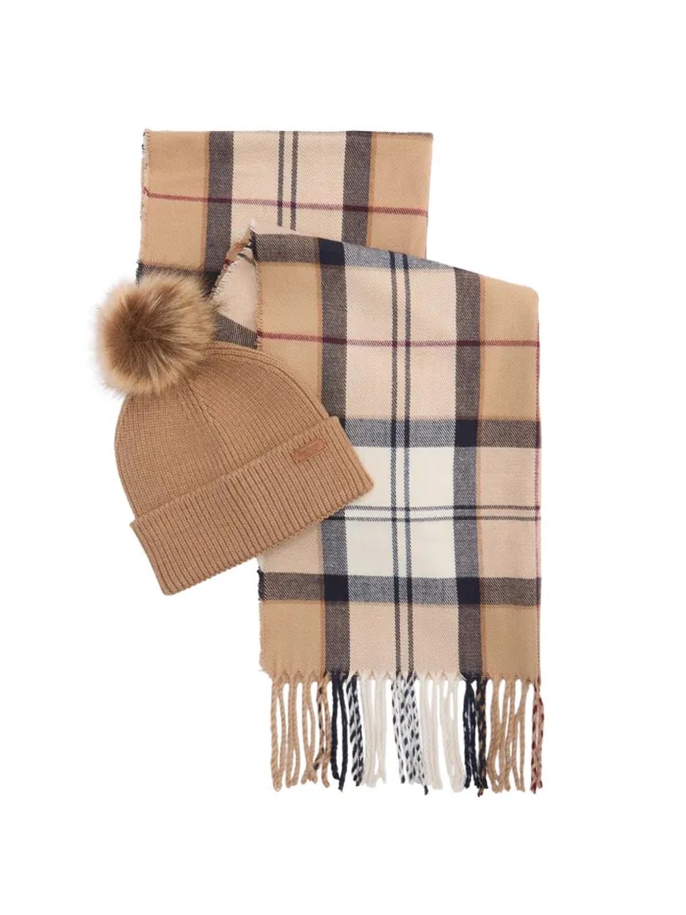 Set Barbour dover beanie & hailes scarf Donna - Marrone