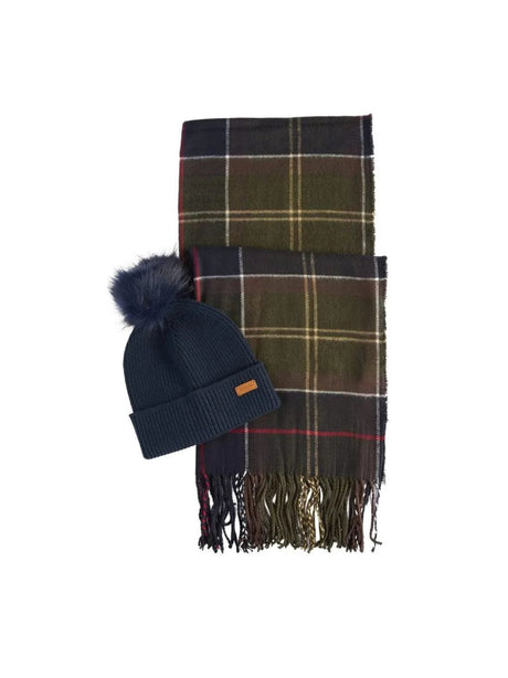 Set Barbour dover beanie & hailes scarf Donna - Multicolore