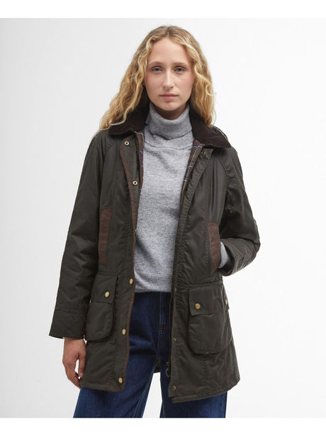 Giubbotto Barbour bower wax Donna - Oliva