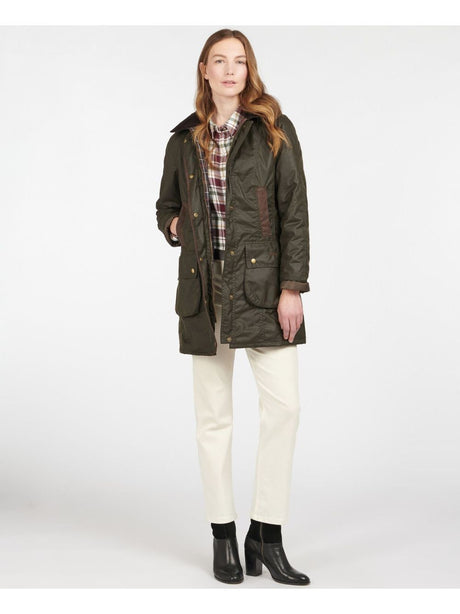Giubbotto Barbour bower wax Donna - Oliva