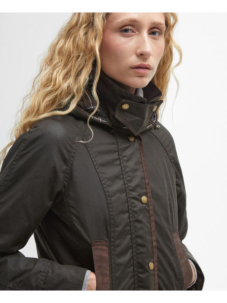 Giubbotto Barbour bower wax Donna - Oliva