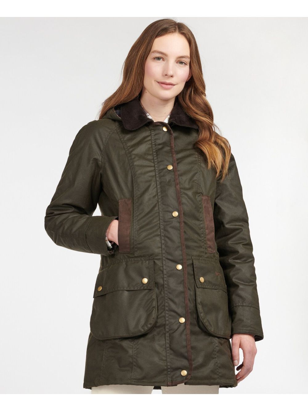 Giubbotto Barbour bower wax Donna - Oliva
