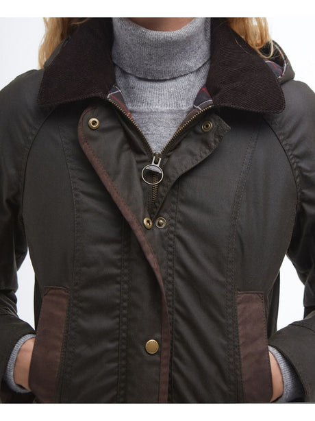 Giubbotto Barbour bower wax Donna - Oliva