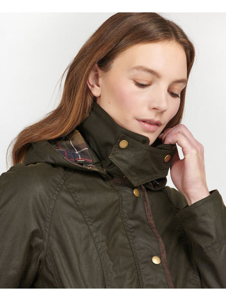 Giubbotto Barbour bower wax Donna - Oliva