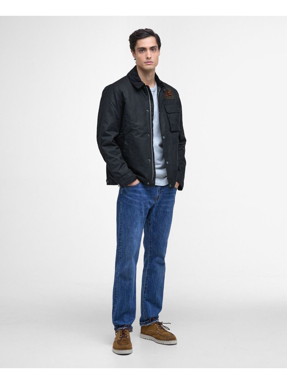 Giubbotto Barbour workers wax Uomo - Nero