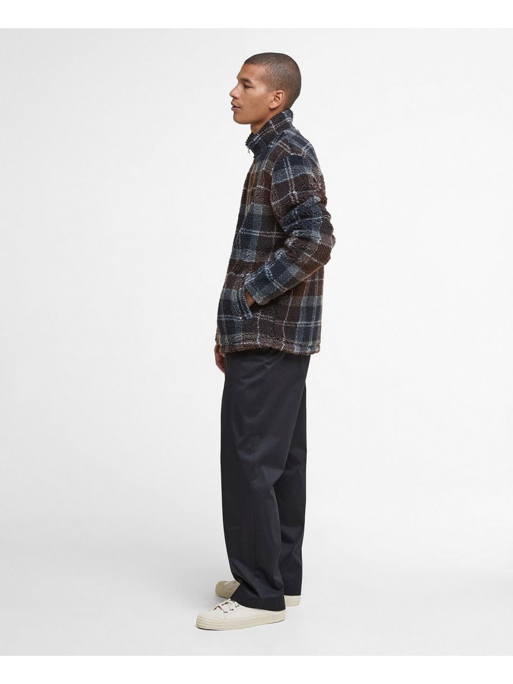 Felpa Barbour tartan fleece zip Uomo - Multicolore
