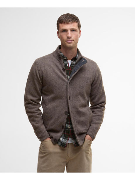Pullover Barbour essential patch zip Uomo - Avorio