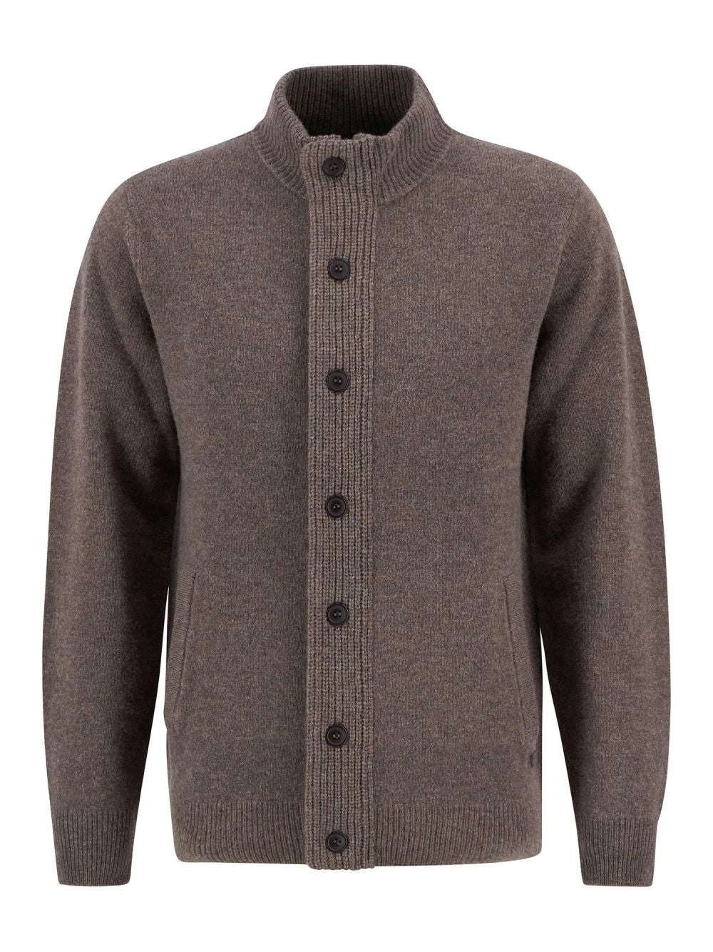 Pullover Barbour essential patch zip Uomo - Avorio