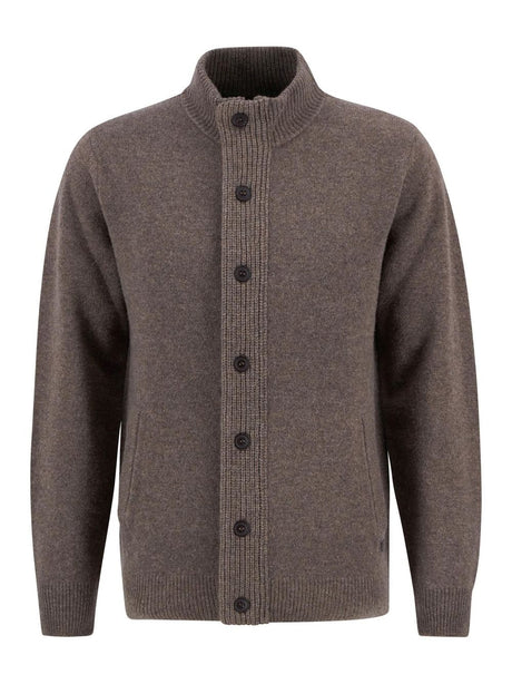 Pullover Barbour essential patch zip Uomo - Avorio