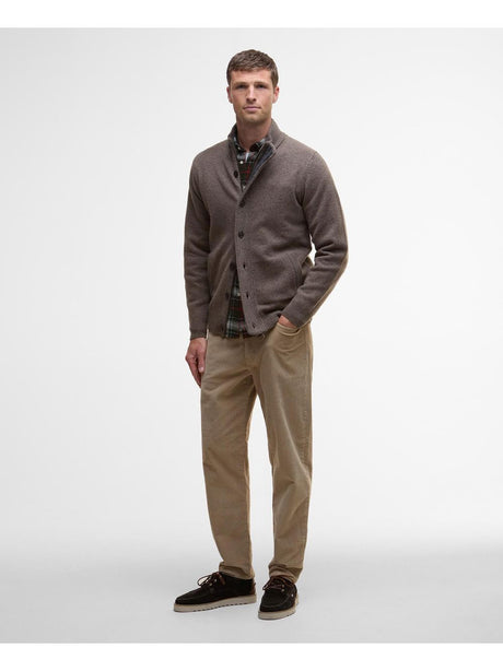 Pullover Barbour essential patch zip Uomo - Avorio
