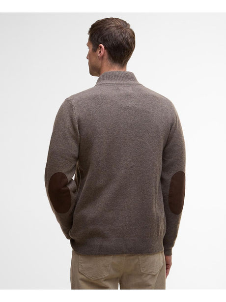 Pullover Barbour essential patch zip Uomo - Avorio
