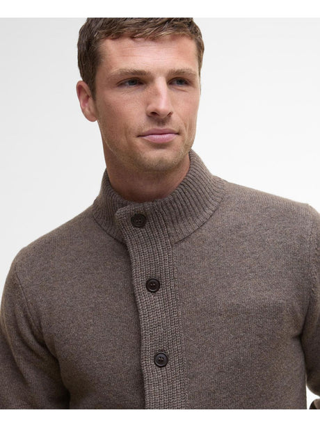 Pullover Barbour essential patch zip Uomo - Avorio