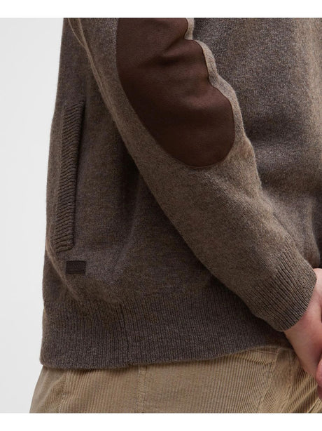 Pullover Barbour essential patch zip Uomo - Avorio