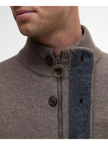Pullover Barbour essential patch zip Uomo - Avorio