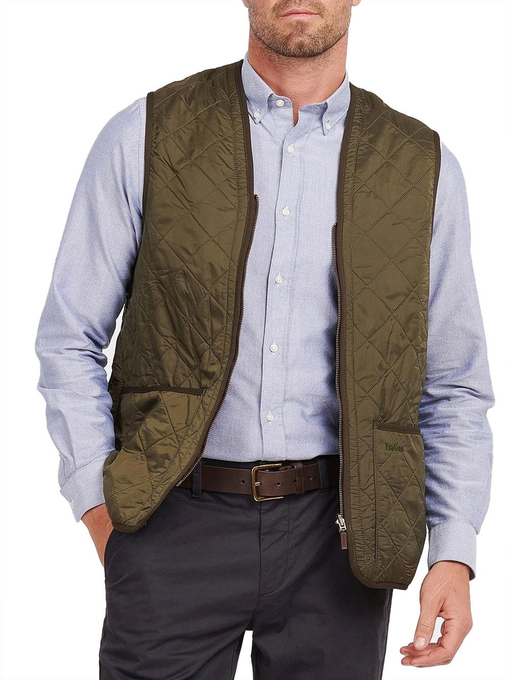 Gilet Barbour polarquilt waistcoat zip Uomo - Oliva