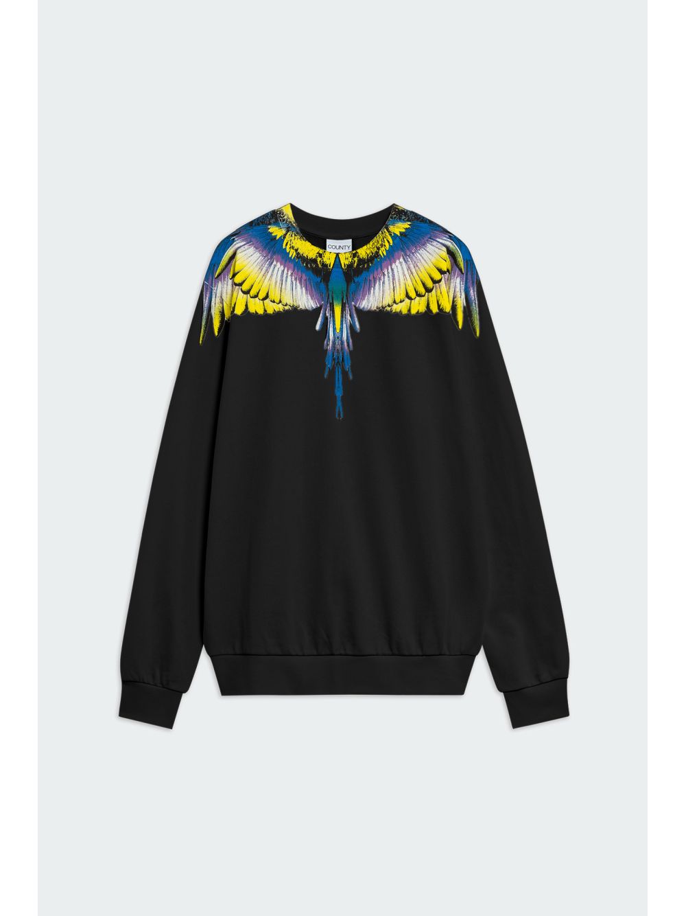 Felpa COUNTY OF MILAN logo wings colorfull Uomo - Nero